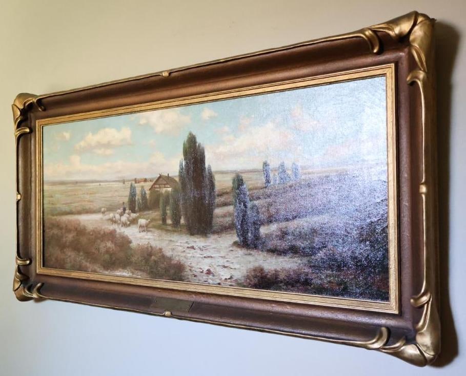 Rex Gelmar Pasture Land in Belgium Signed Oil on Canvas - 3