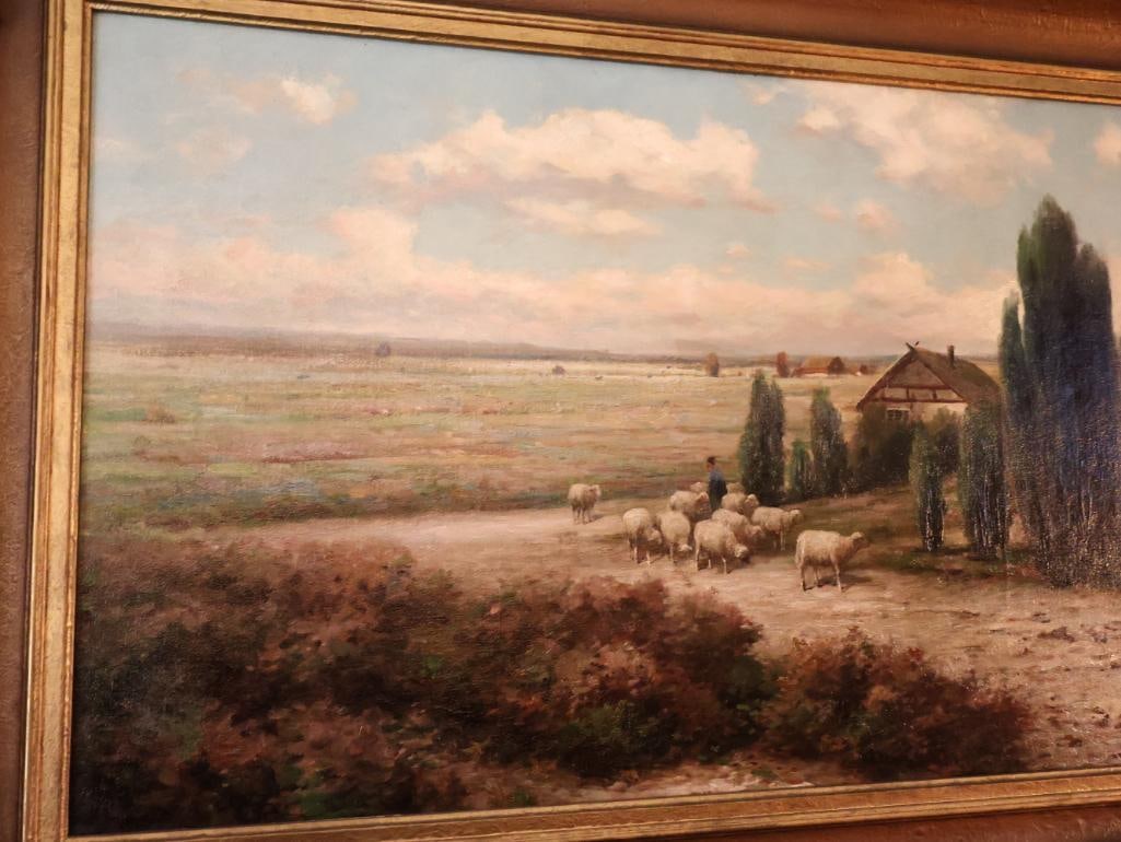 Rex Gelmar Pasture Land in Belgium Signed Oil on Canvas - 5