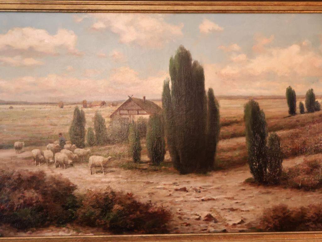 Rex Gelmar Pasture Land in Belgium Signed Oil on Canvas - 6