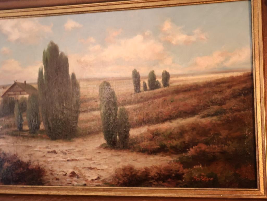 Rex Gelmar Pasture Land in Belgium Signed Oil on Canvas - 7