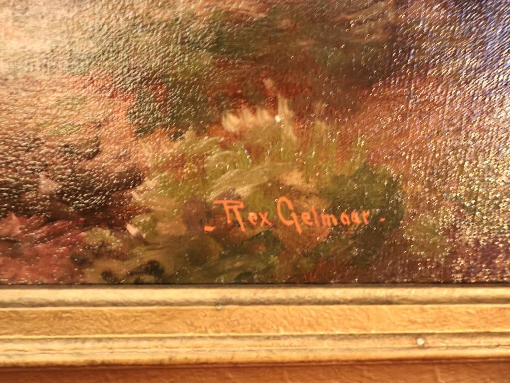 Rex Gelmar Pasture Land in Belgium Signed Oil on Canvas - 8