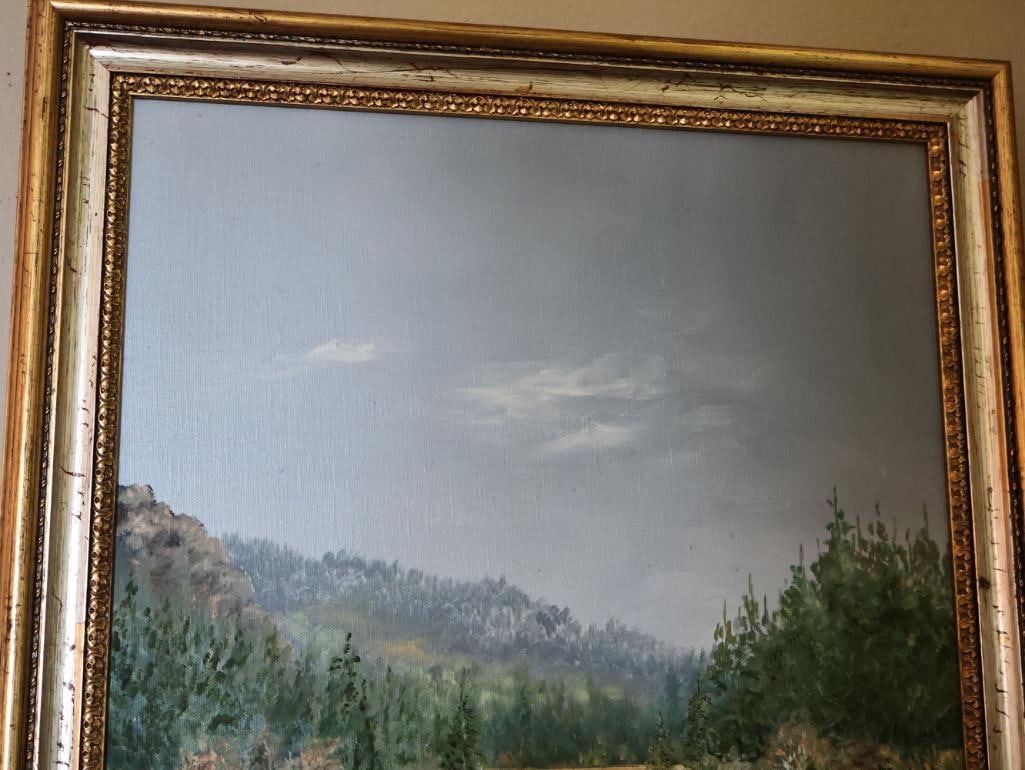 Mountain River Landscape Oil Painting - 3