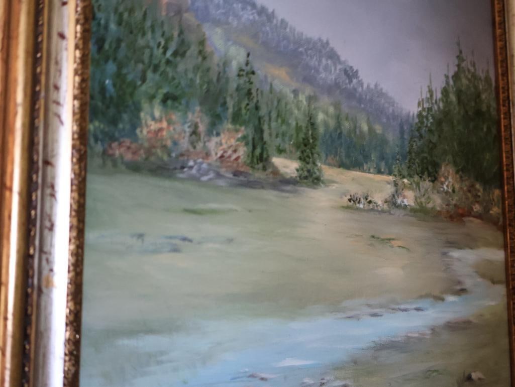 Mountain River Landscape Oil Painting - 5