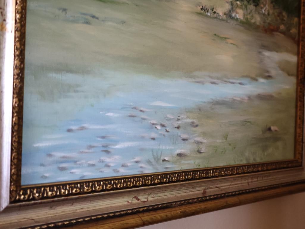 Mountain River Landscape Oil Painting - 6