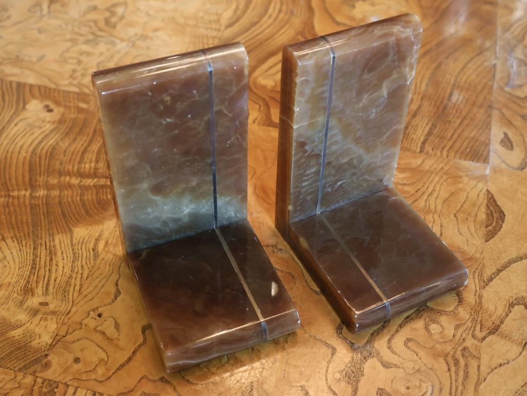 Vintage Karstadt Banded Onyx Desk Set - 12