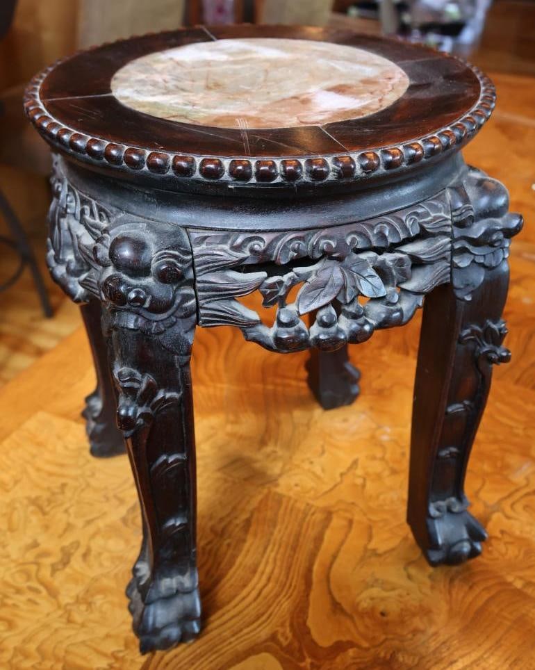 Antique Chinese Carved Plant Stand (1 of 9)