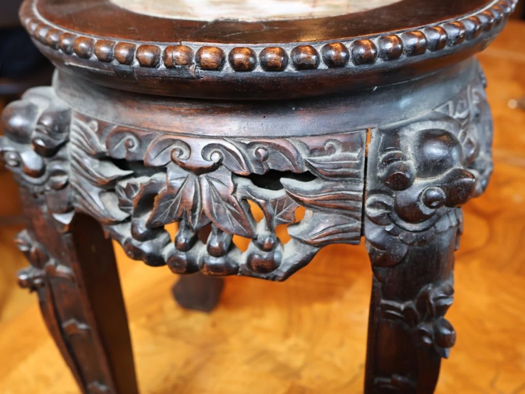 Antique Chinese Carved Plant Stand - 6