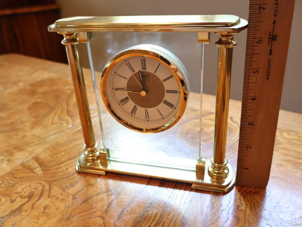 Three Decorative Quartz Desk Clocks - 10