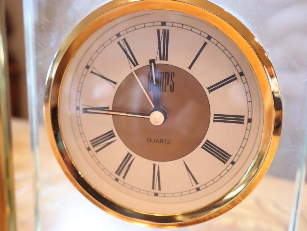 Three Decorative Quartz Desk Clocks - 12