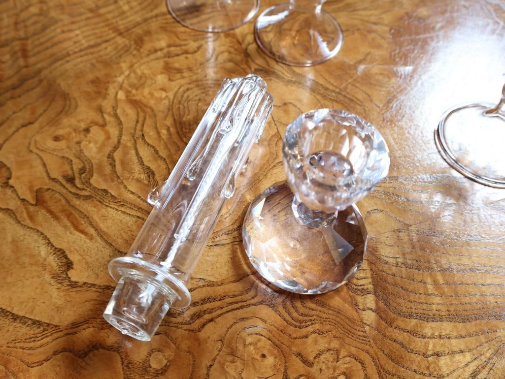 Assorted Vintage Clear Crystal and Art Glass Decorative Accessories - 14