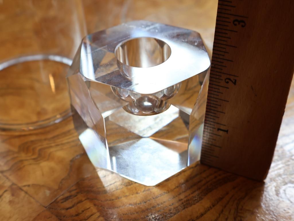 Assorted Vintage Clear Crystal and Art Glass Decorative Accessories - 5