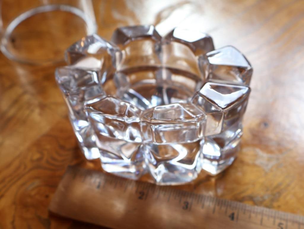 Assorted Vintage Clear Crystal and Art Glass Decorative Accessories - 6