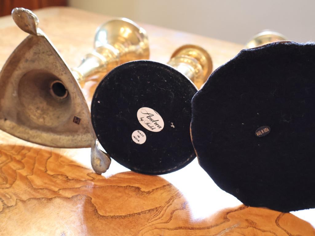 Assorted Vintage Brass and Metal Candlestick Holders - 12