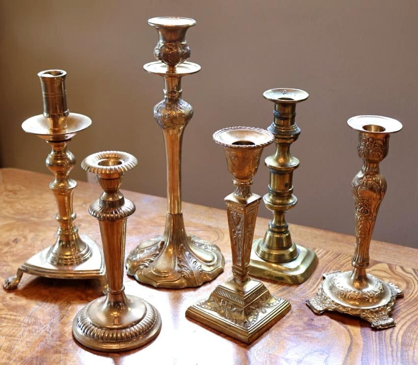 Assorted Vintage Brass and Metal Candlestick Holders (1 of 12)