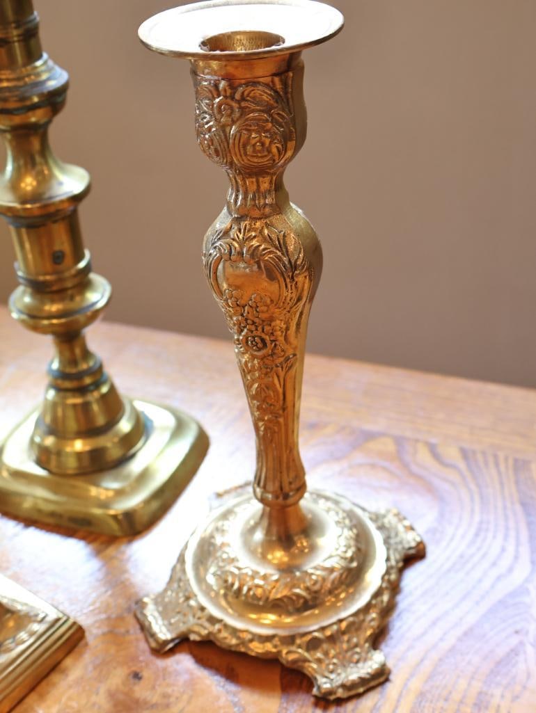 Assorted Vintage Brass and Metal Candlestick Holders - 4