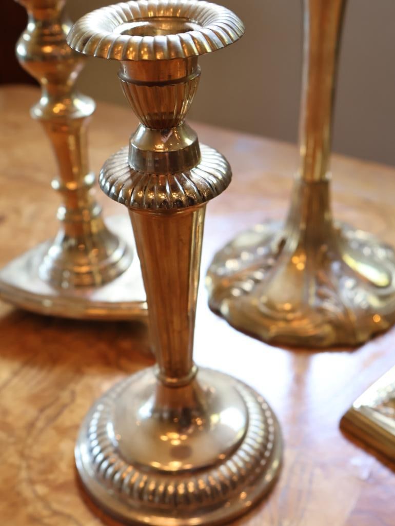 Assorted Vintage Brass and Metal Candlestick Holders - 6