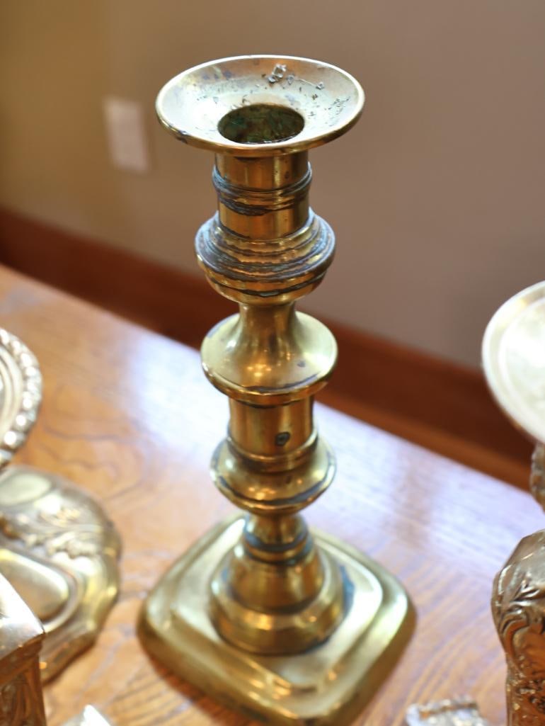 Assorted Vintage Brass and Metal Candlestick Holders - 9