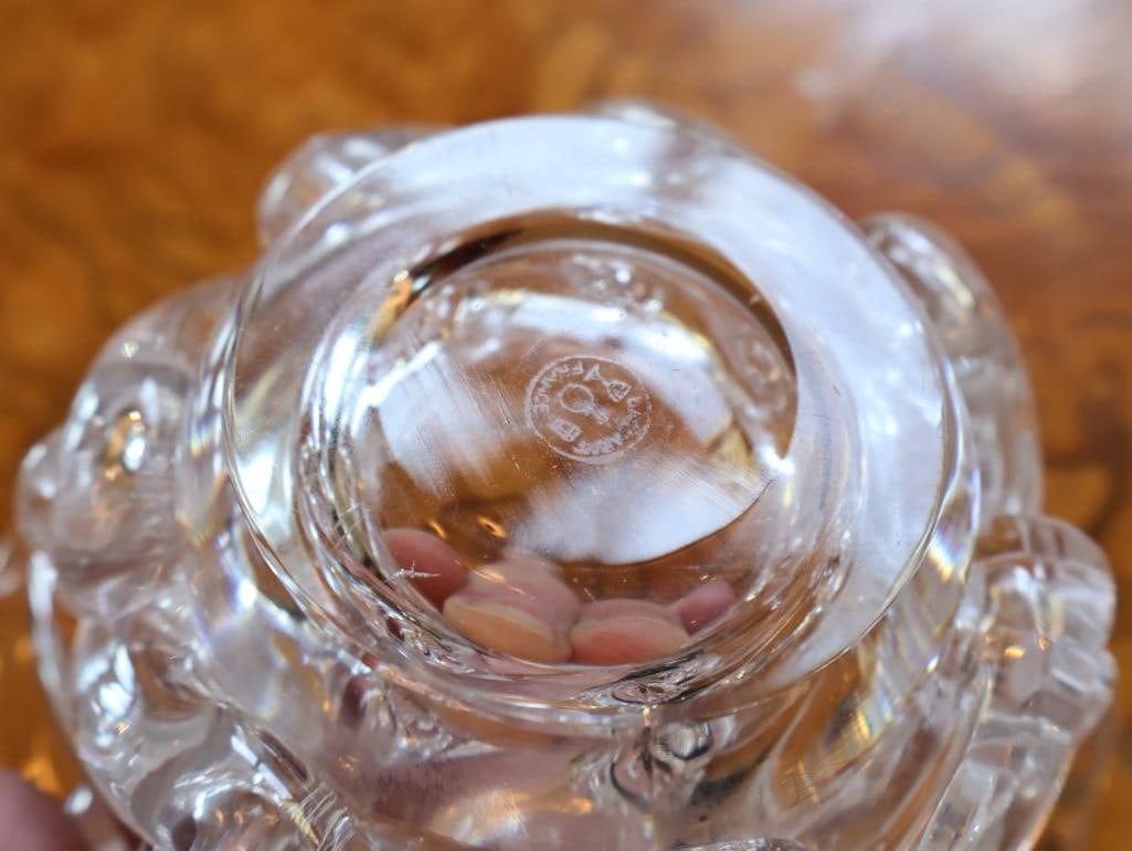 Lalique France Frosted Crystal Bird Vase ad Heavy Clear Sculptural Bowl - 11