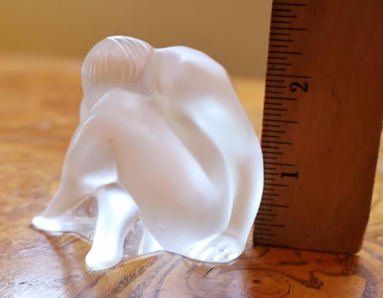 Lalique France Frosted Crystal Nude Female Figurine - 2