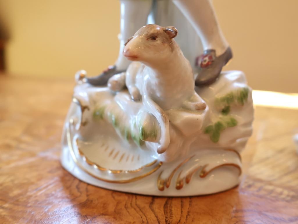 Pair of Meissen Porcelain Pastoral Figurines - 10