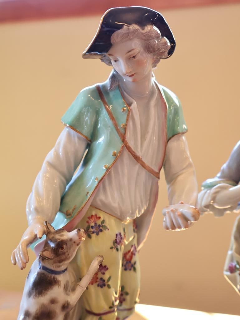 Pair of Meissen Porcelain Pastoral Figurines - 3