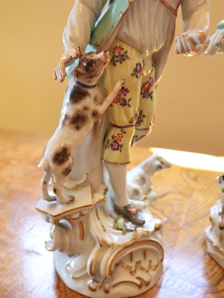 Pair of Meissen Porcelain Pastoral Figurines - 4