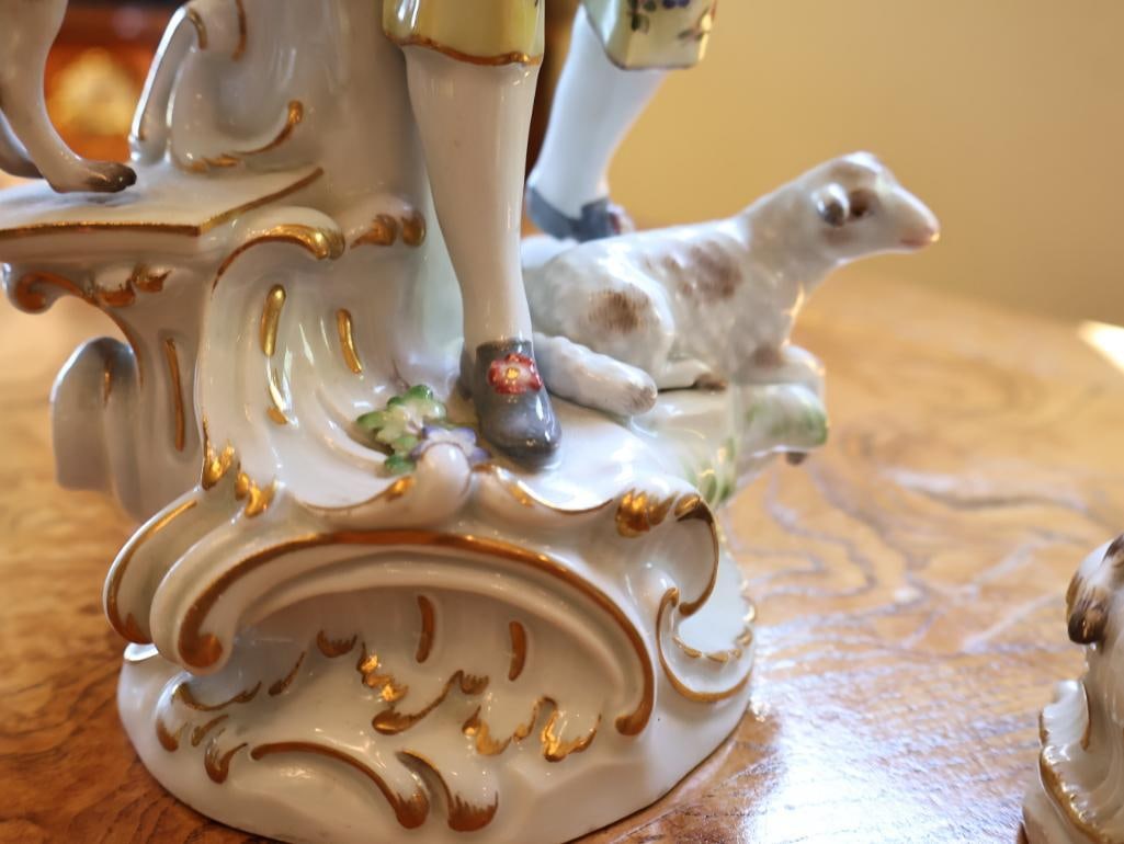 Pair of Meissen Porcelain Pastoral Figurines - 7