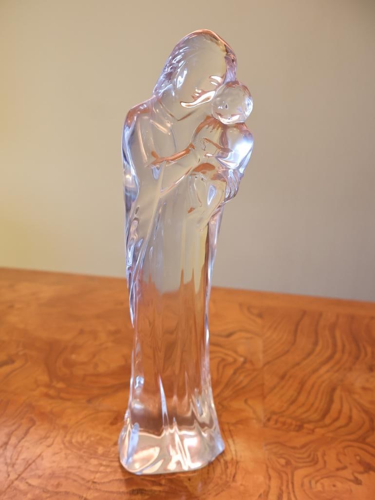 Meissen Porcelain Madonna and Baccarat Crystal Religious Figurines - 9
