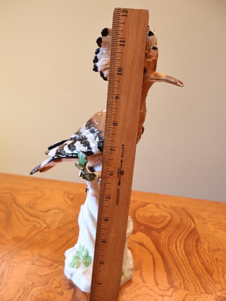 Meissen Hand-Painted Porcelain Hoopoe Bird Figurine - 2