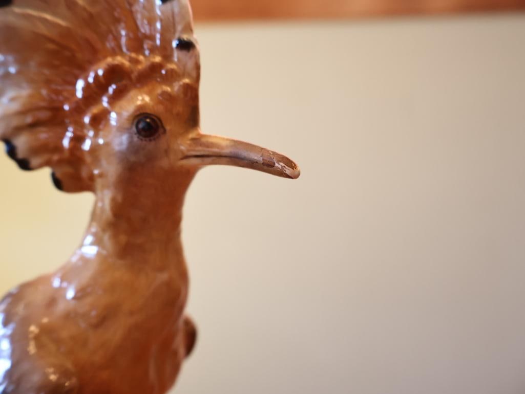 Meissen Hand-Painted Porcelain Hoopoe Bird Figurine - 4