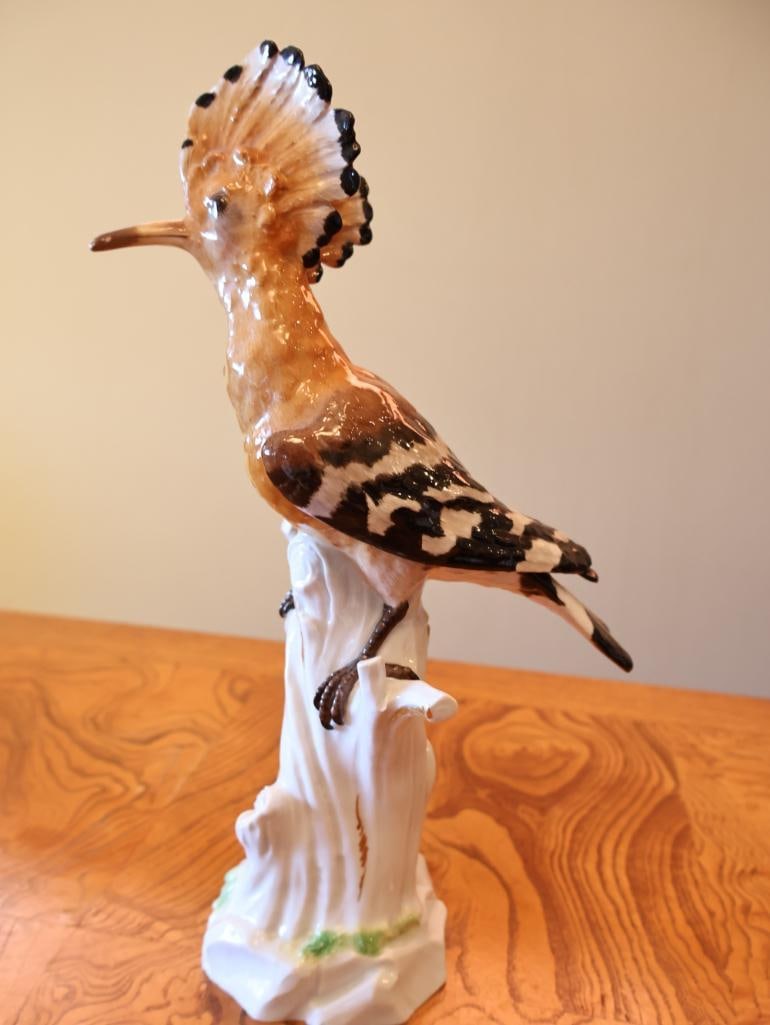 Meissen Hand-Painted Porcelain Hoopoe Bird Figurine - 7