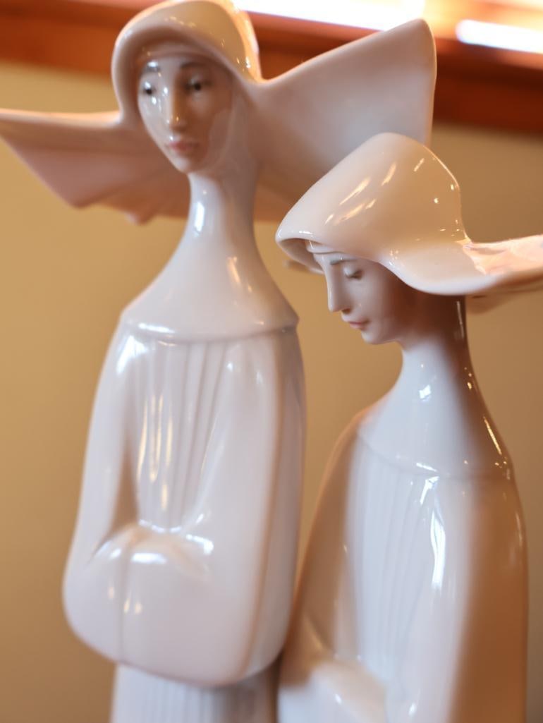 Lladro Nuns Porcelain Figurine Two Sisters, Approx. 13" H - 4