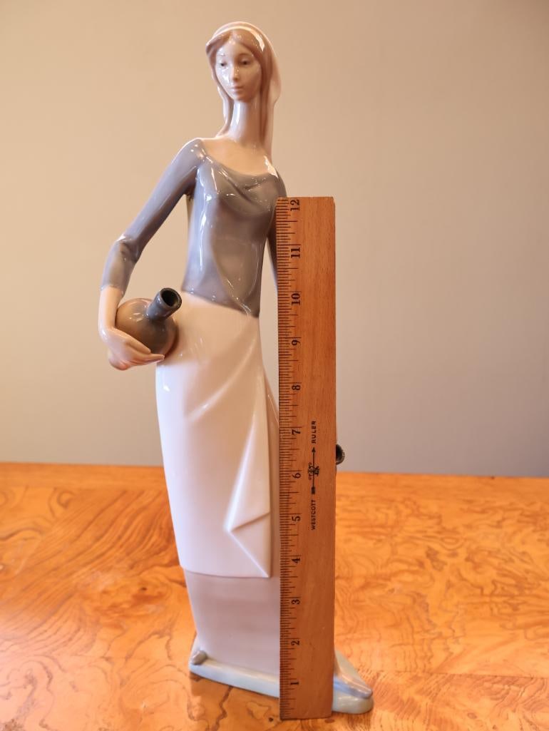 NAO by Lladro Woman Carrying Water Jugs Porcelain Figurine - 2