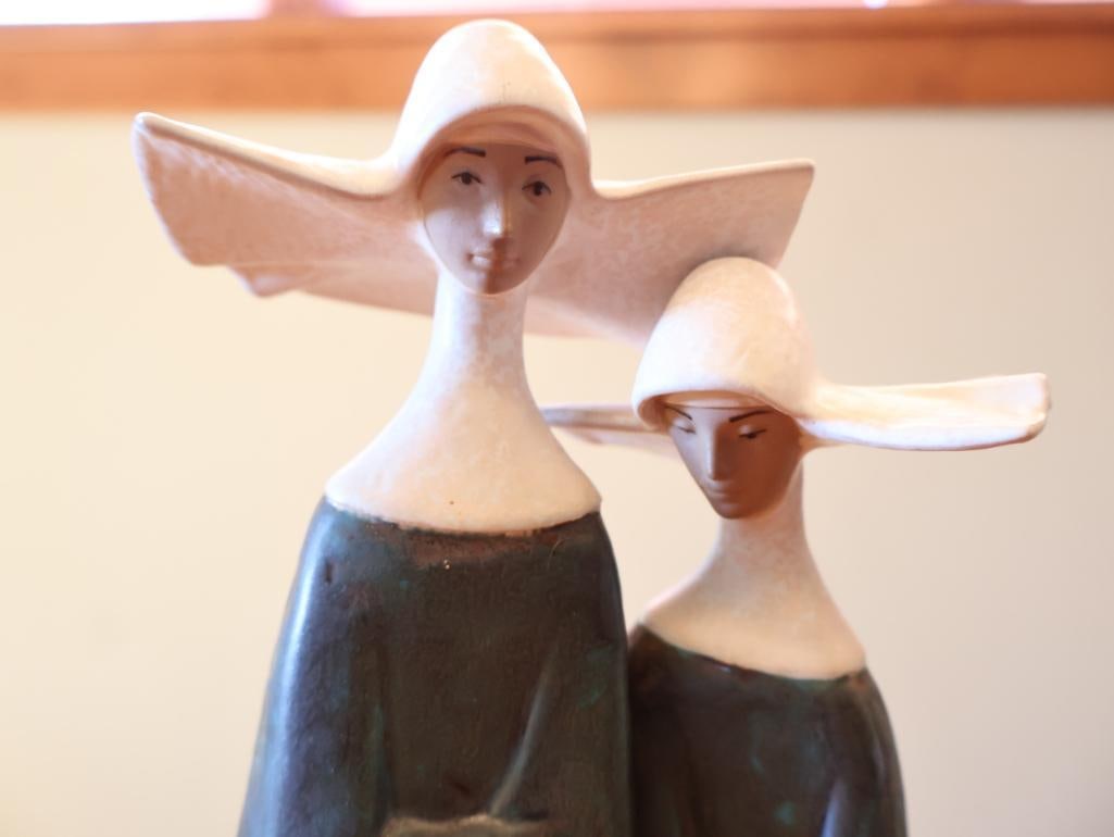 Lladro Two Nuns / Sisters Porcelain Figurine Matte Finish - 6
