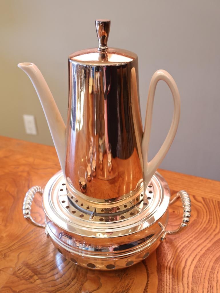 Vintage HKE Porcelain and Chrome Coffee Service Set - 5