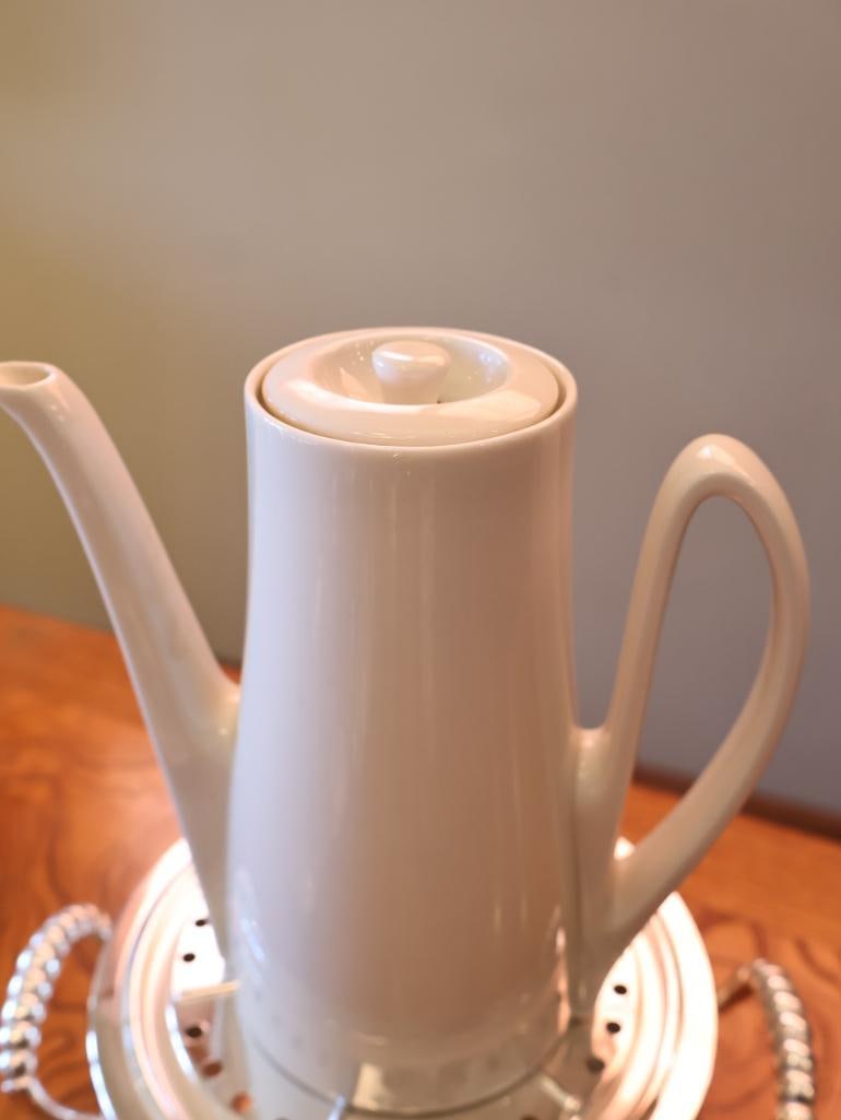 Vintage HKE Porcelain and Chrome Coffee Service Set - 7