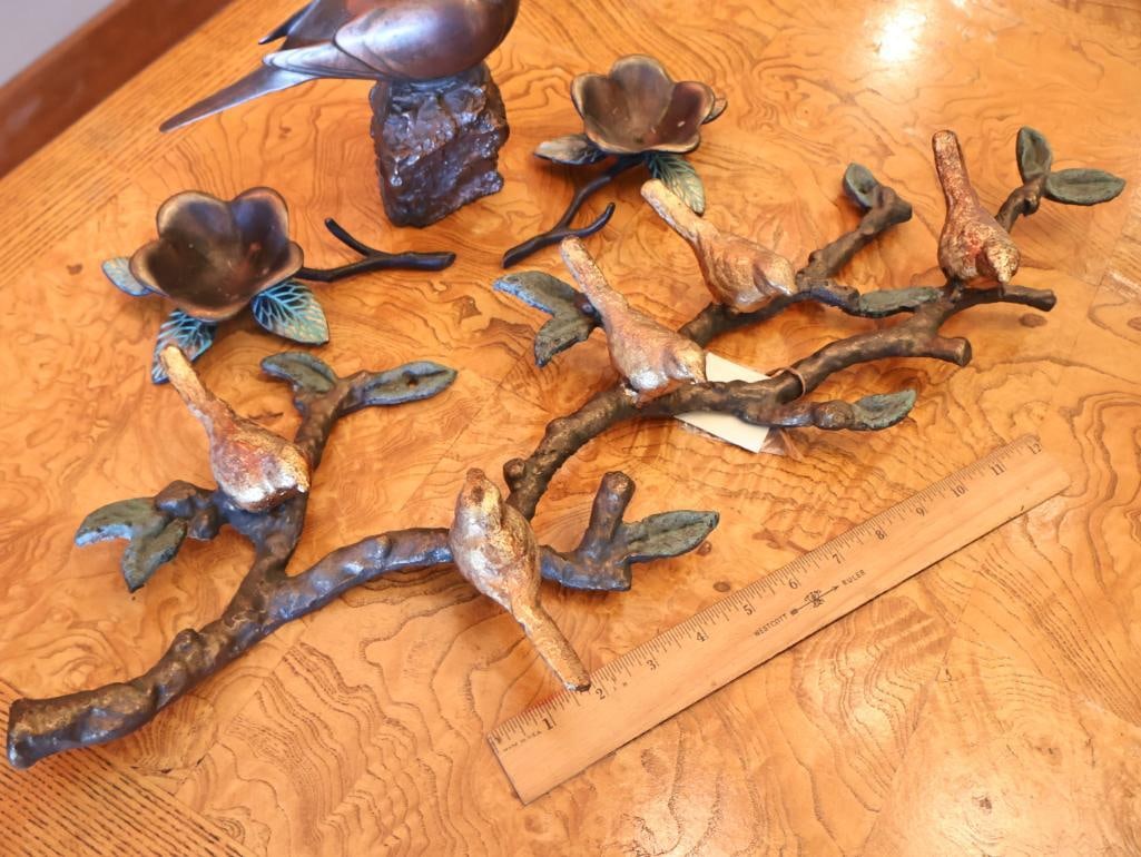 Metal Bird and Botanical Decor - 2