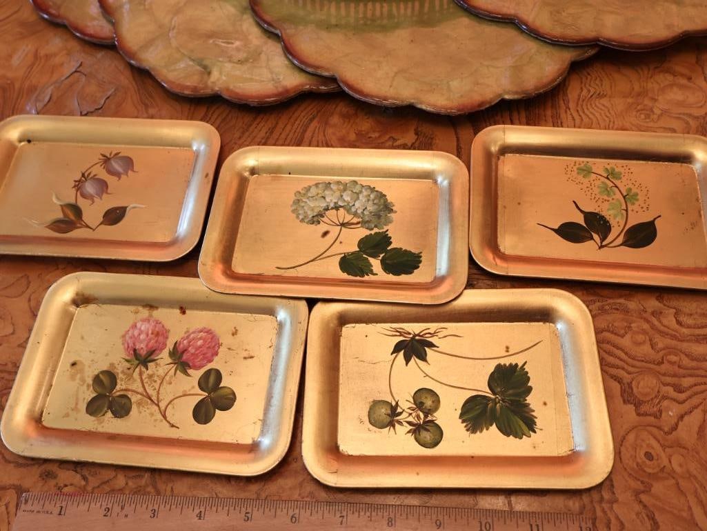 Vintage Hand Painted Floral Trays and More - 3