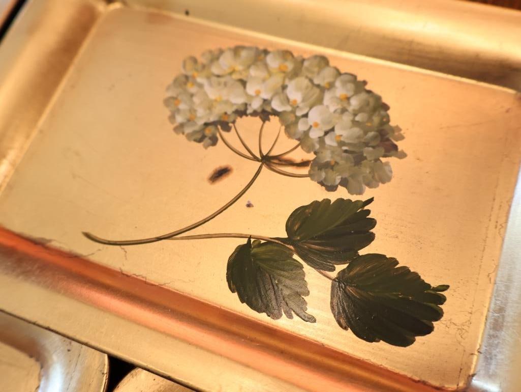 Vintage Hand Painted Floral Trays and More - 6