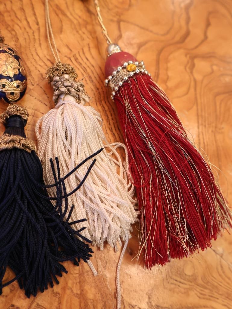 Collection of Tassels including Carved Bone - 12