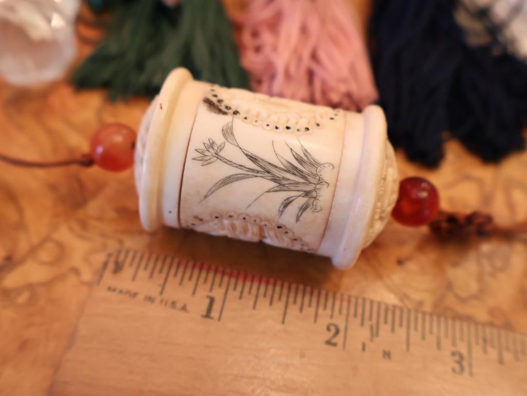 Collection of Tassels including Carved Bone - 3