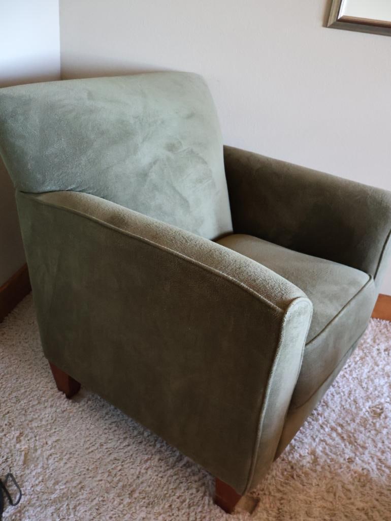 Sage Green La-Z-Boy Chair and Matching Ottoman - 5