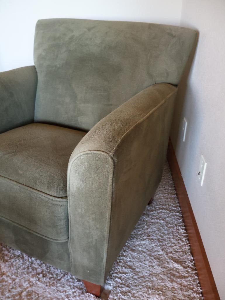 Sage Green La-Z-Boy Chair and Matching Ottoman - 6