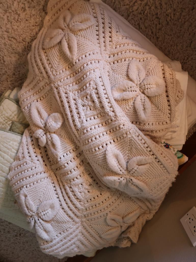 Lovely Knit Throw Blanket and Collection of Sheets - 2