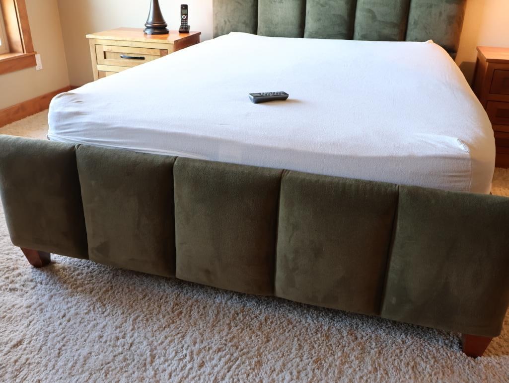Sage Green Tufted Modern Queen Size Adjustable Bed Frame - 2