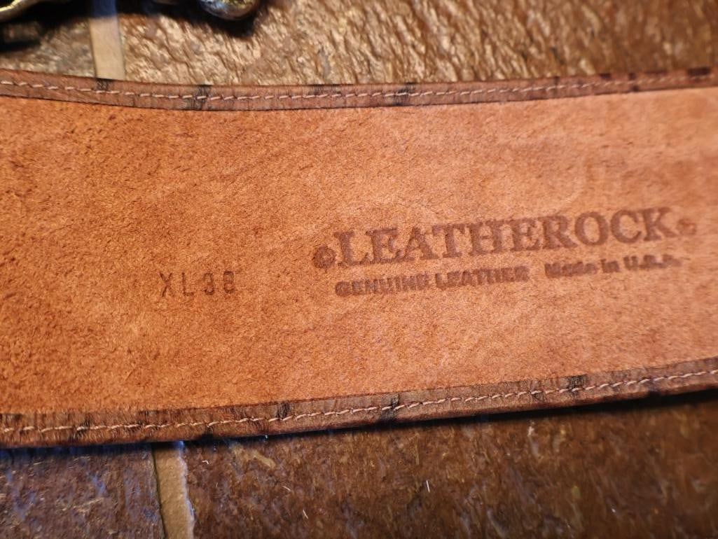 Two Ornate Leather Rock Fashion Belts - 5