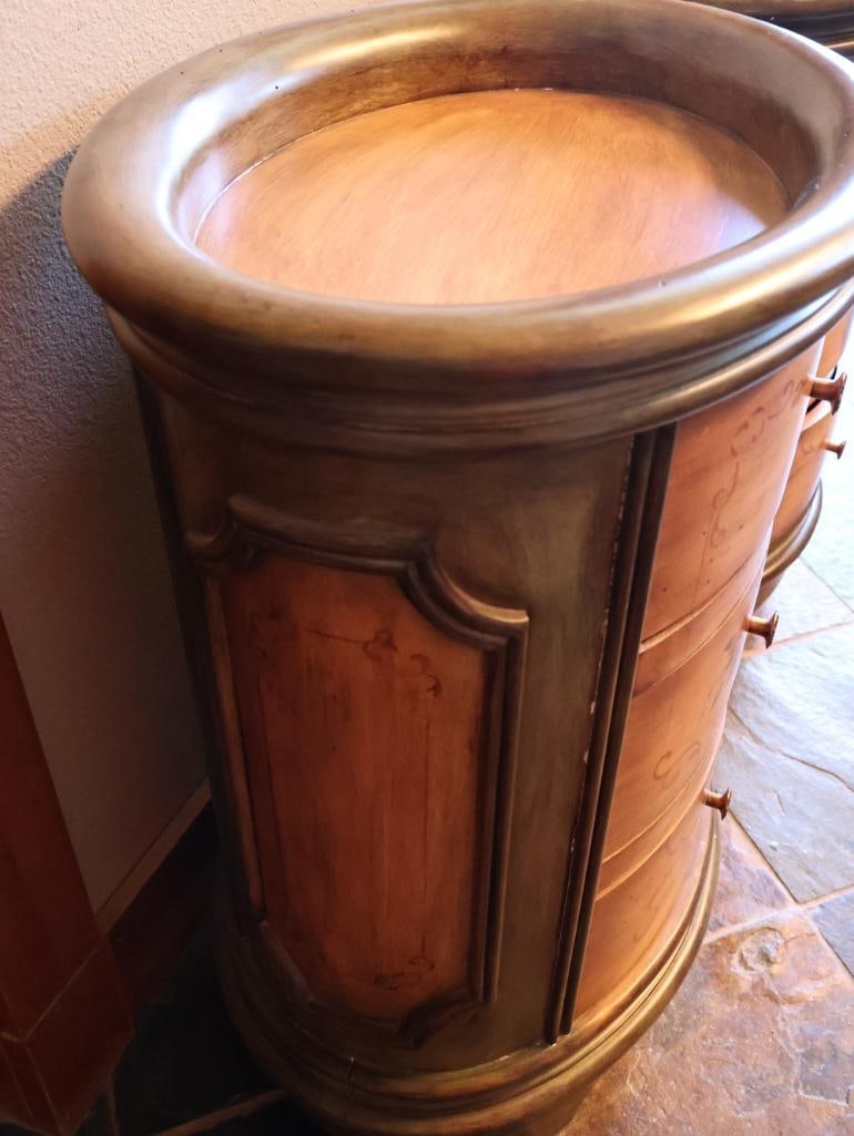 Pair of Rustic Oval Shaped Side Tables - 4