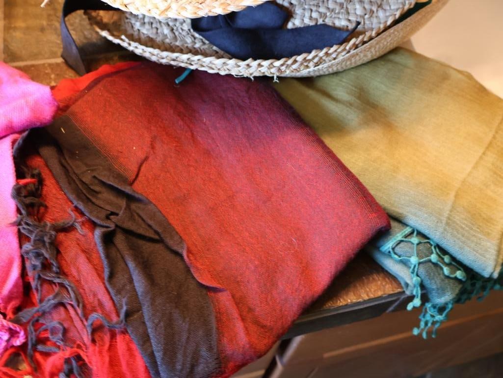 Collection of Hats, Scarves, and Closet Essentials - 13