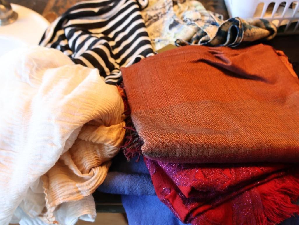 Collection of Hats, Scarves, and Closet Essentials - 15