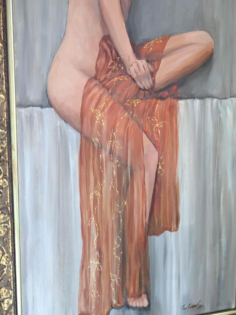 Original Large Portrait of Draped Woman - 3